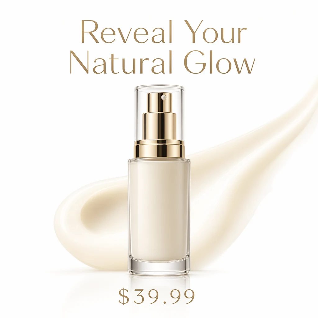Та же реклама ухода — английская версия с заголовком «Reveal Your Natural Glow»