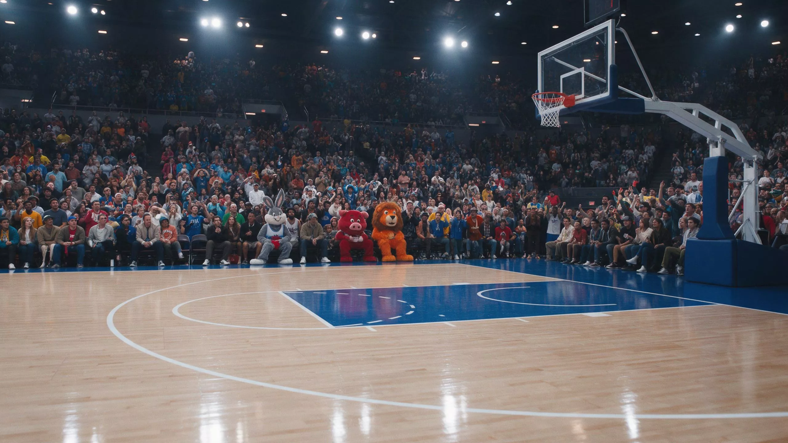 Basketball arena scene from an official Kling 4 video-editing demonstration